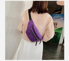 Corduroy Waist Bag Women Chest Bag