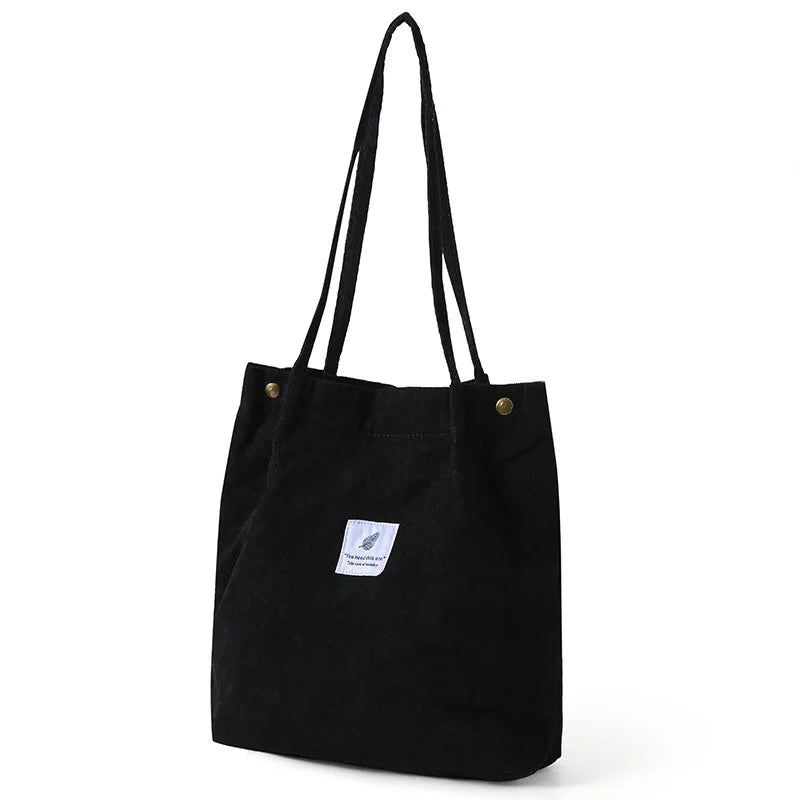 Corduroy Women Bag Large Capacity Shopping Bags Literature Youth Handbags