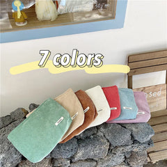 Corduroy Women Cosmetic Bag Makeup Pouch Hand Travel Zipper Clutch Phone Purse