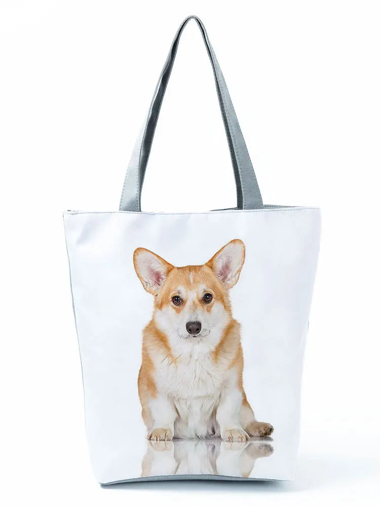 Cute Corgi Printed Handbag for Women