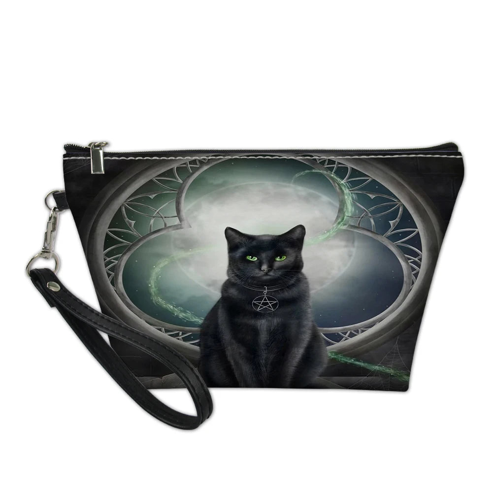 Gothic Cat 3D Pattern Cosmetic Bag