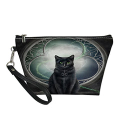 Gothic Cat 3D Pattern Cosmetic Bag