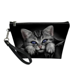 Gothic Cat 3D Pattern Cosmetic Bag