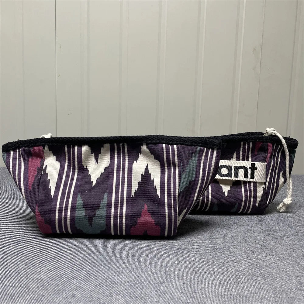Striped Makeup Case Organizer Tassel Cosmetic Pouch Travel Toiletry Bag