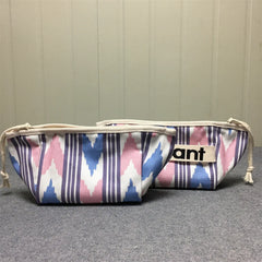 Striped Makeup Case Organizer Tassel Cosmetic Pouch Travel Toiletry Bag