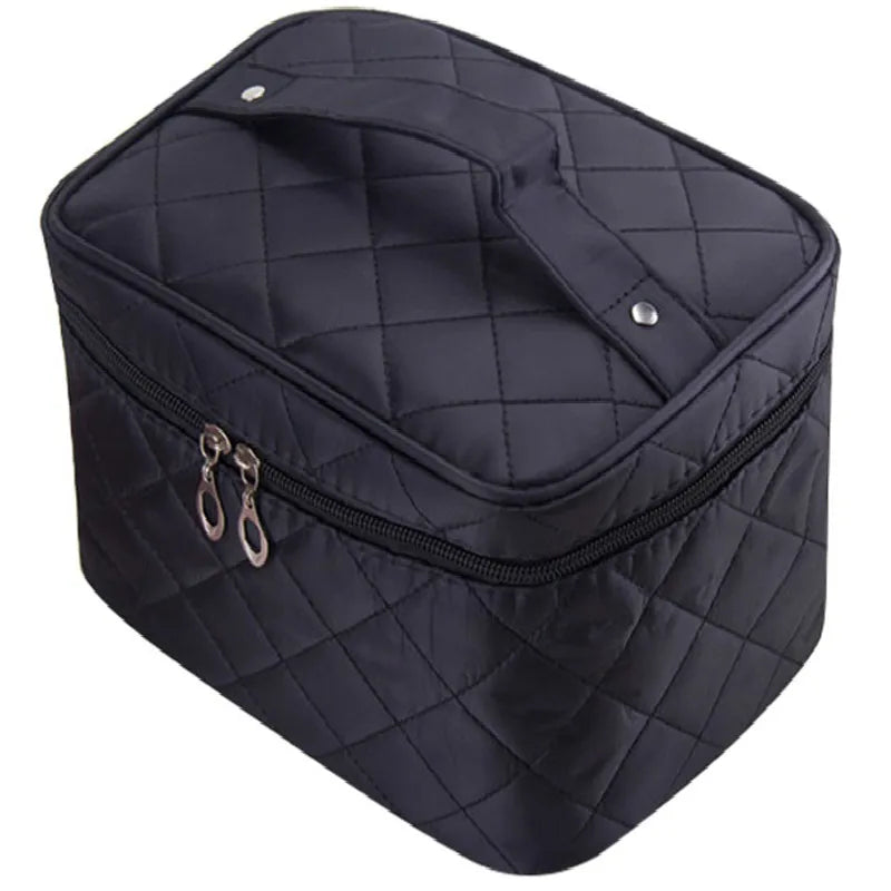 Quilted Cosmetic Bag Large Capacity Makeup Storage Handbag