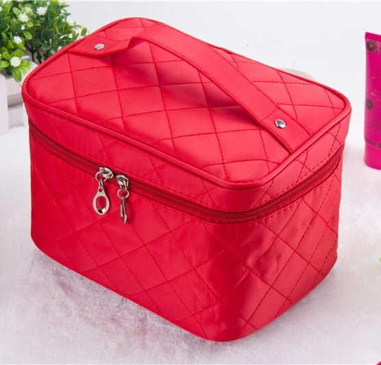 Quilted Cosmetic Bag Large Capacity Makeup Storage Handbag
