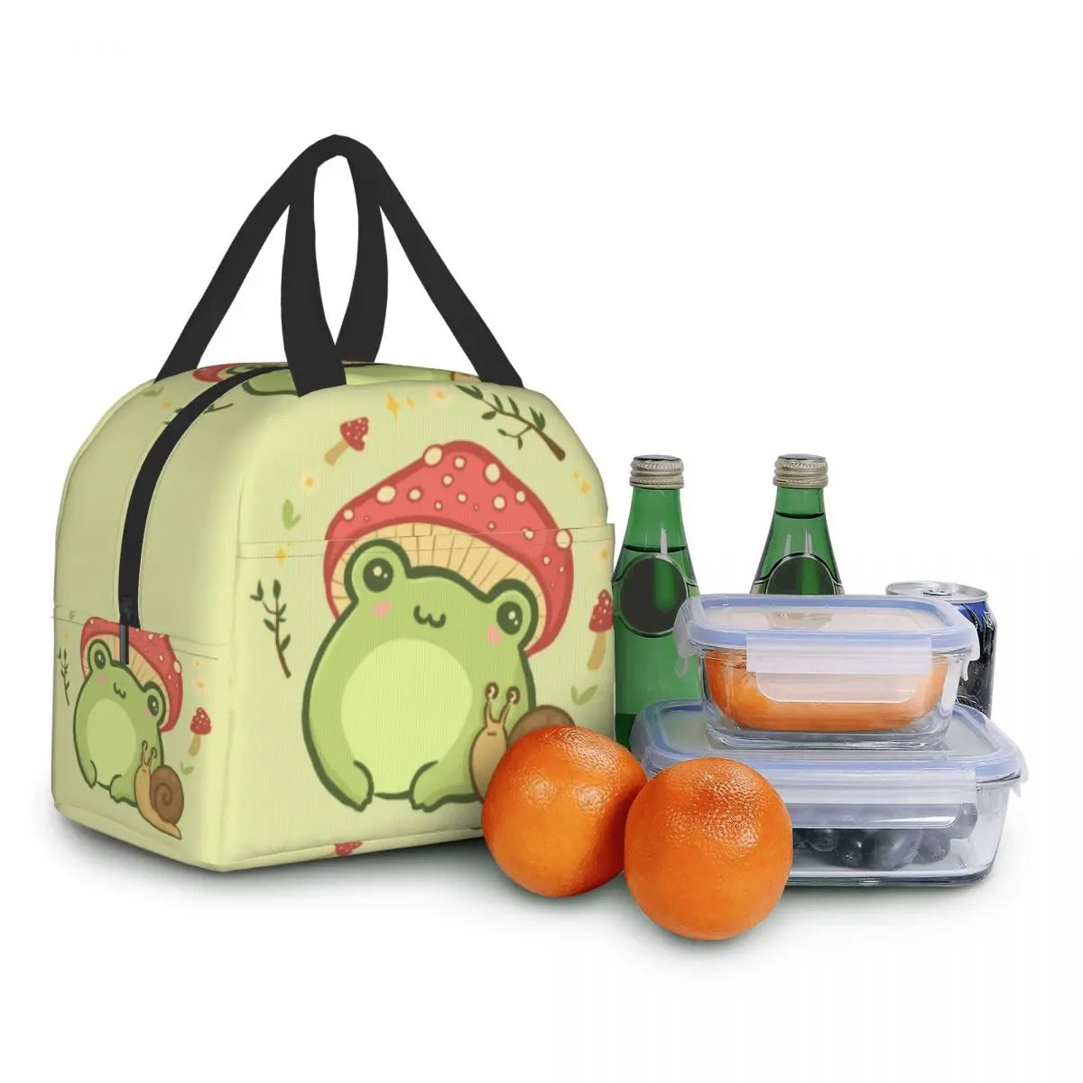 Vintage Frog And Snail Insulated Lunch Bag