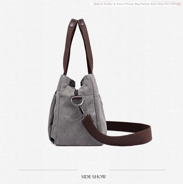 Cotton Canvas Handbag Women Casual Tote Female Crossbody Vintage Messenger Bag