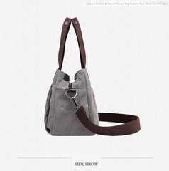 Cotton Canvas Handbag Women Casual Tote Female Crossbody Vintage Messenger Bag