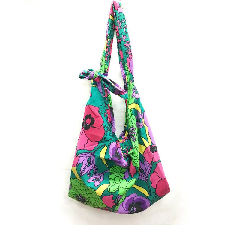 Vintage Cotton Shoulder Bag for Women Large Capacity