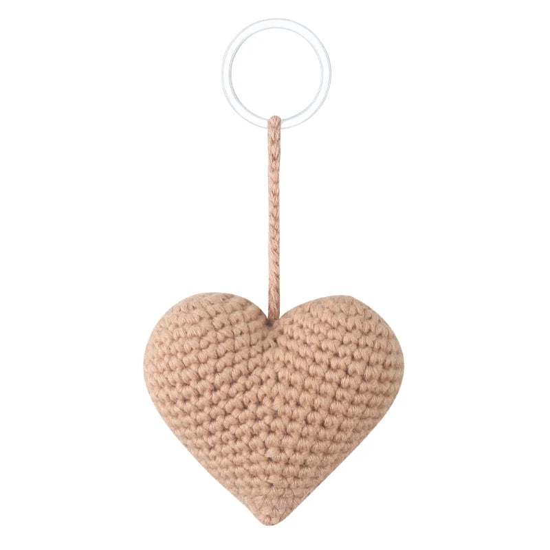 Cotton Keychain Toy Cartoon Loves Heart Crochet Hook Keys Chain Backpack Pendant