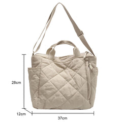 Quilted Commute Bag Large Capacity Soft Handbag