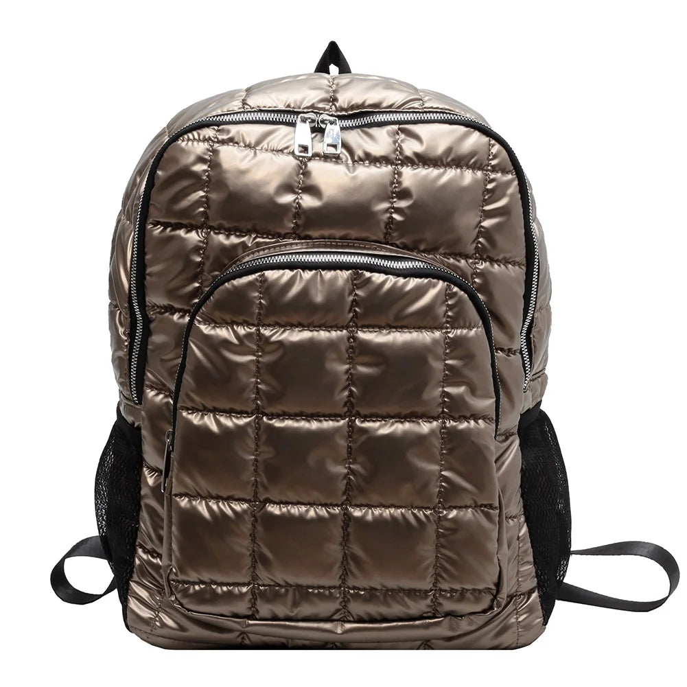 Quilted School Backpack Waterproof for Autumn Winter
