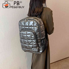 Quilted School Backpack Waterproof for Autumn Winter