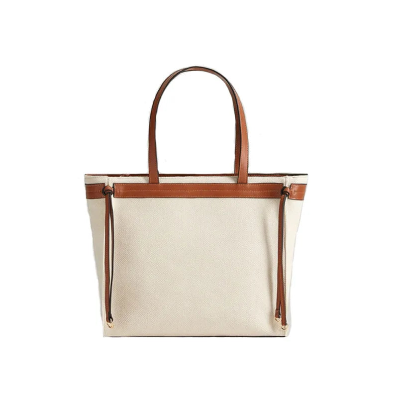 Large Canvas Tassel Handbag American Retro Design