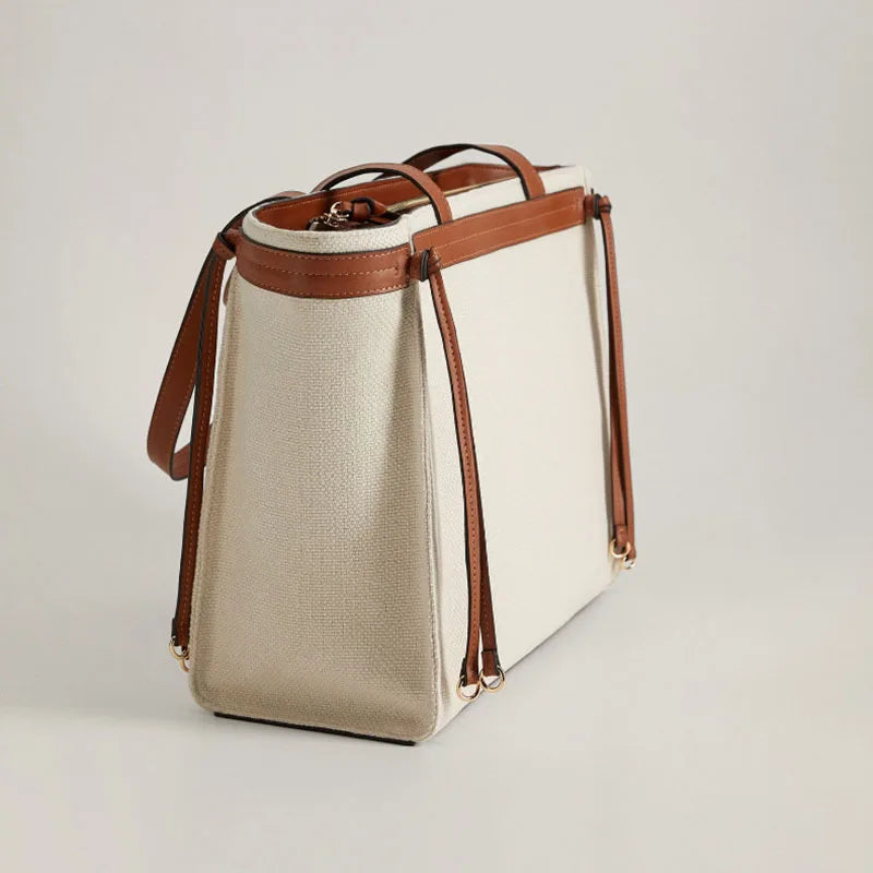 Large Canvas Tassel Handbag American Retro Design