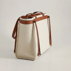 Large Canvas Tassel Handbag American Retro Design