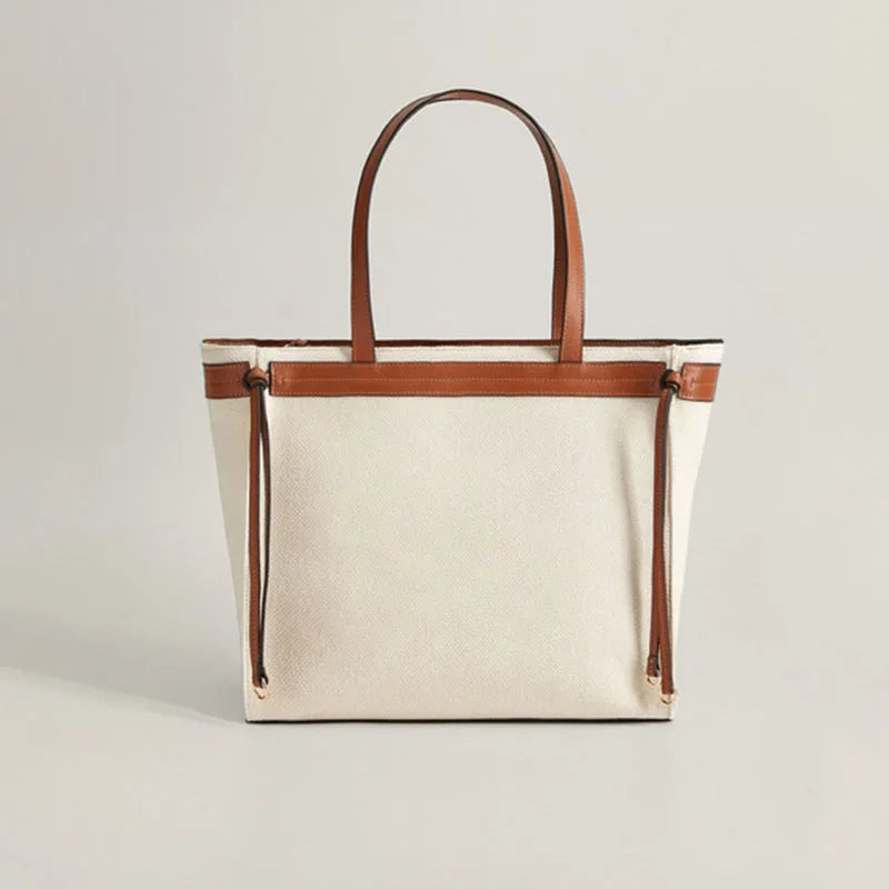 Large Canvas Tassel Handbag American Retro Design