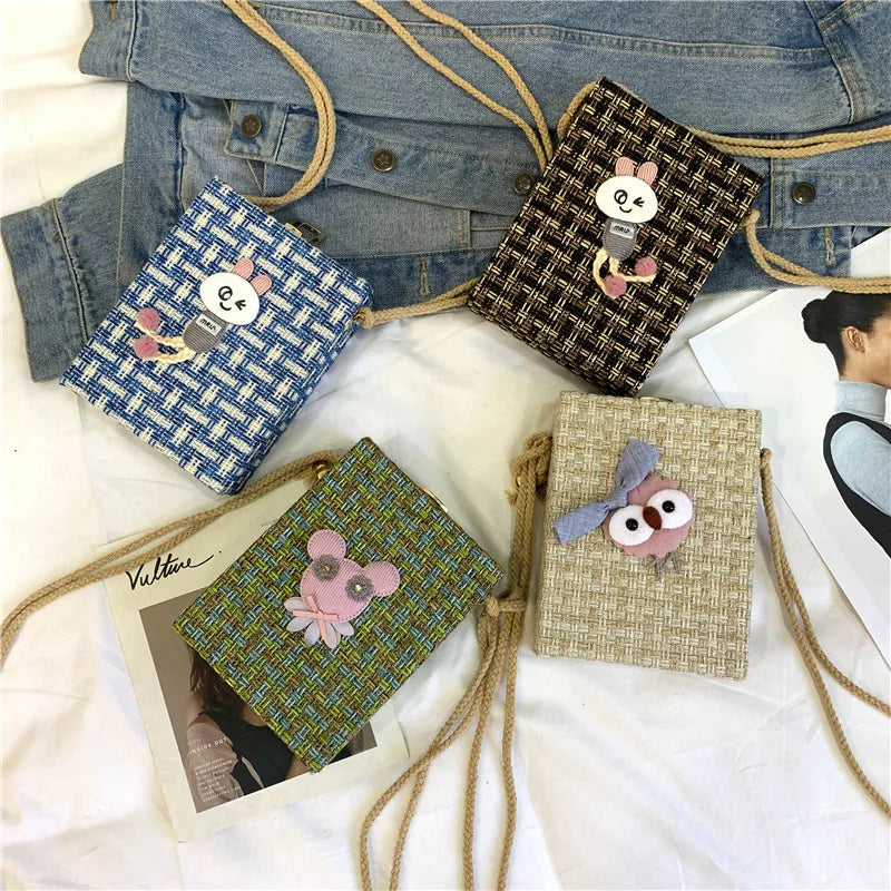 Cotton and Linen Shoulder Bag for Women
