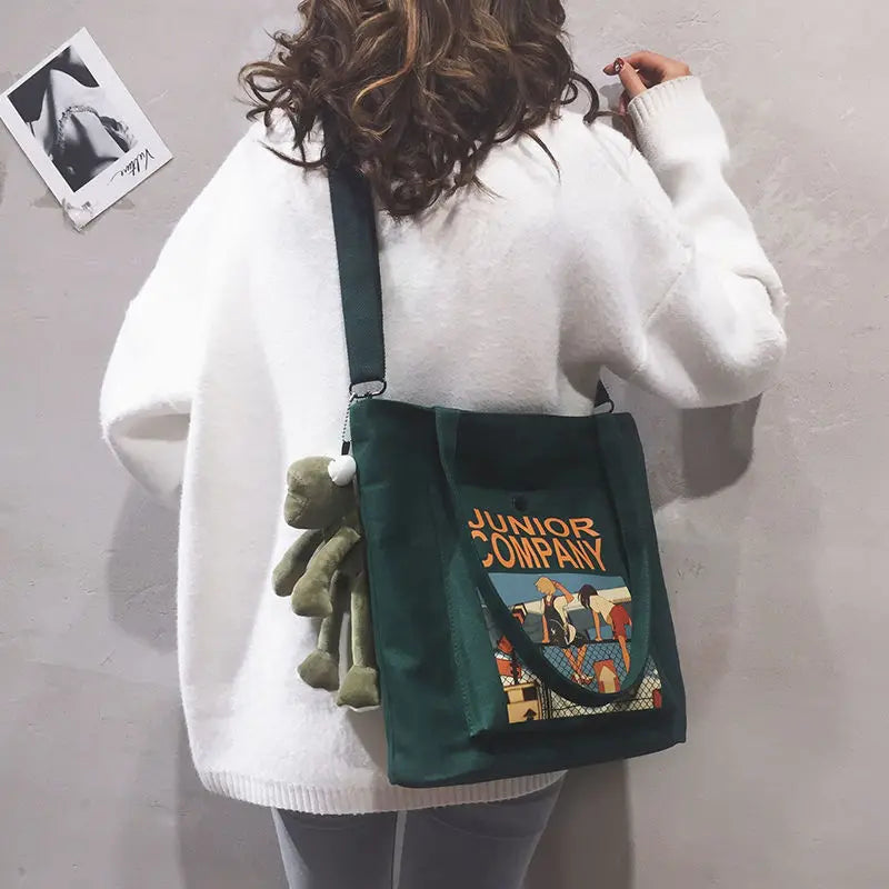 Canvas Messenger Bag Large Capacity Crossbody Shoulder Bag