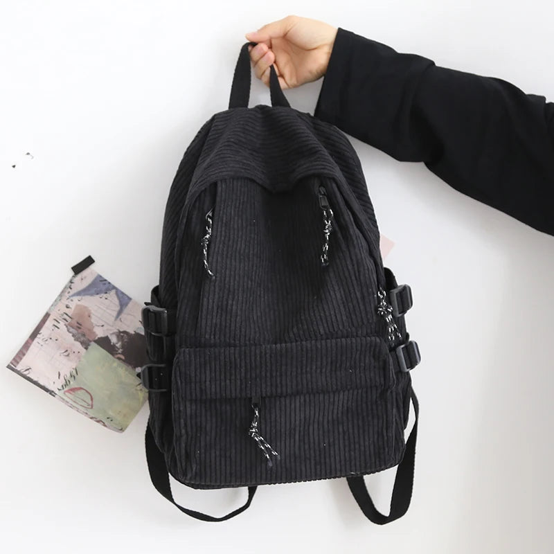 Women's Corduroy Backpack for Teens College Travel