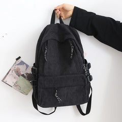 Women's Corduroy Backpack for Teens College Travel
