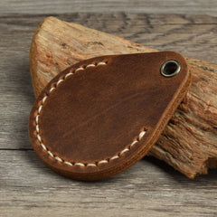 Water Shape Cow Leather Keychain Key Ring for Access Control