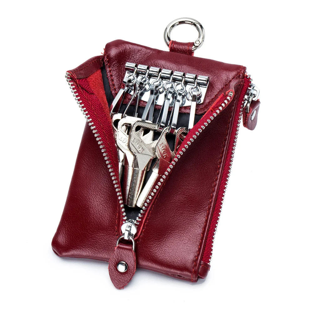 Cow Leather Key Holder Keychain Car Key Case Pouch