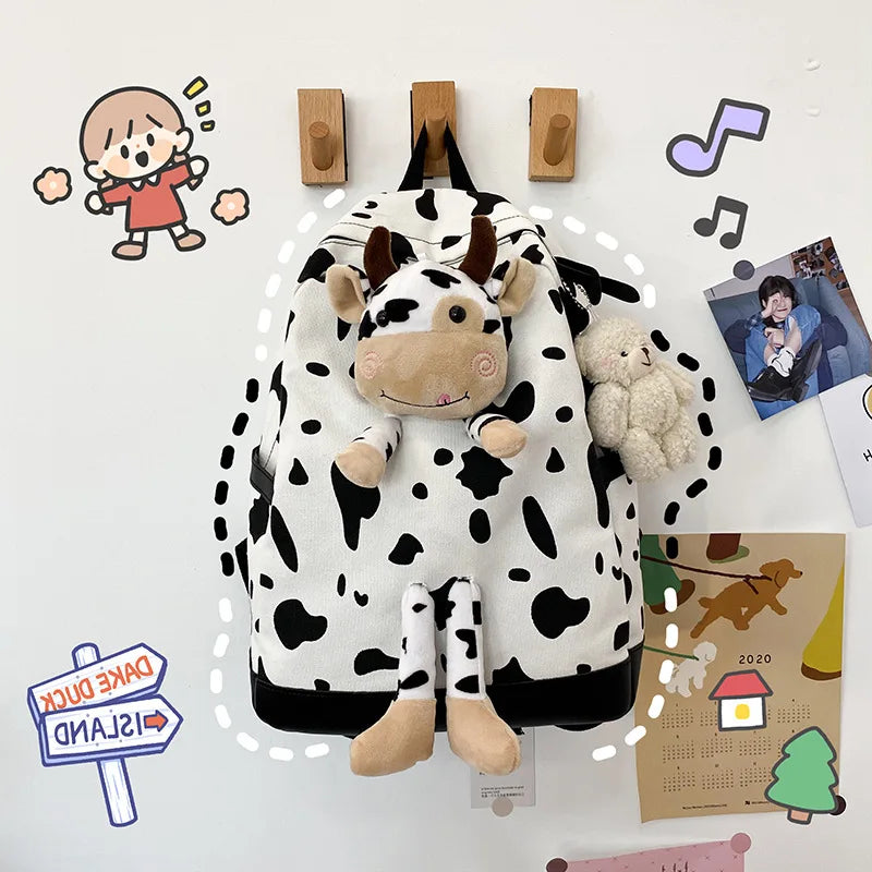 Cow Pattern High School Student Campus Backpack