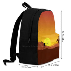 Cowboy Horseman Sunset Desert Cactus Backpack