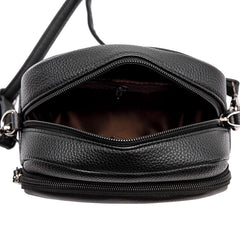 High Capacity Cowhide Leather Women Messenger Bag