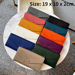 Women's Cowhide Long Wallet Envelope Clutch Phone Purse