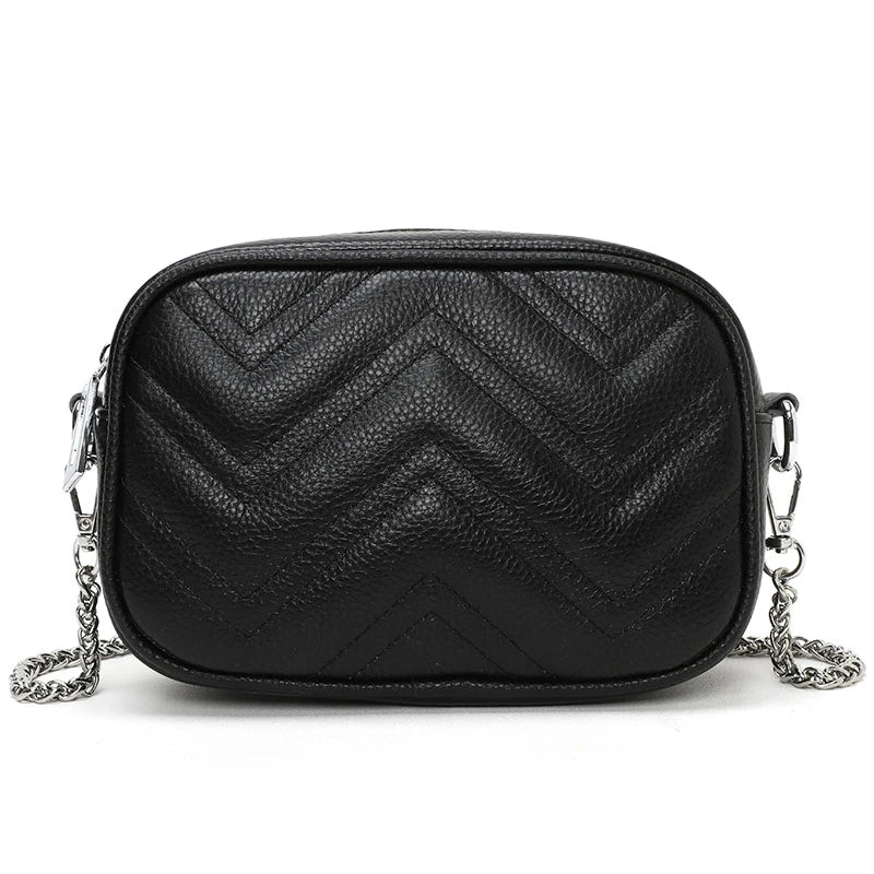 Cowhide Messenger Bags Small square bag Leather Women Handbags