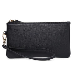 Cowhide Women Wallet Long Leather Zipper Clutch Phone Bag Purse