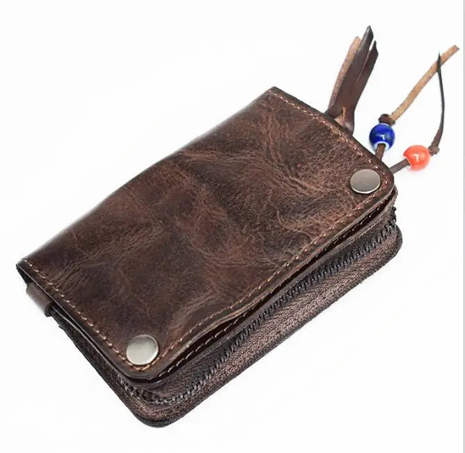 Hand-Painted Multifunctional Cowhide Driver's Key Case