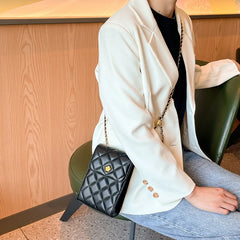 Cowhide Leather Crossbody Bag for Women Chain Mini Messenger Bag