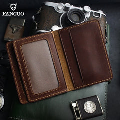 Crazy Horse Leather Driver Holder Car Auto Documents Driving Wallet
