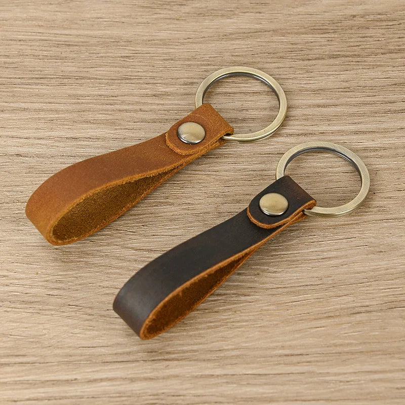 Crazy Horse Leather Keyrings Bulk Men Women Key Chains