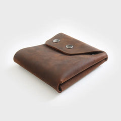 Crazy Horse Leather Men Wallet Vintage Male Purse Short Hasp Young Students Wall