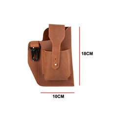 Crazy Horse Leather Waist Bag Men's First Layer Cowhide Leather Mobile Phone Bag