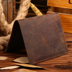 Crazy Horse Leather Wallet Men Retro Thin Italian Purse
