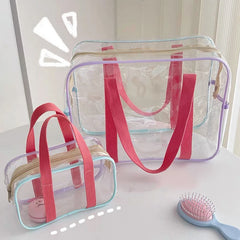 Cream Large-capacity PVC Swimming Beach Bag