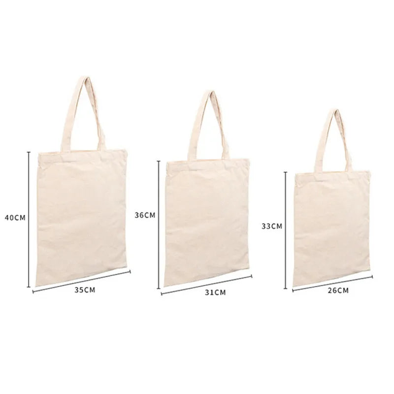 Creamy White/Natural Canvas Shopper Bag Large-capacity