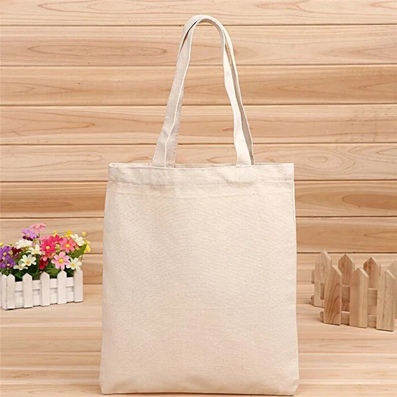 Creamy White/Natural Canvas Shopper Bag Large-capacity