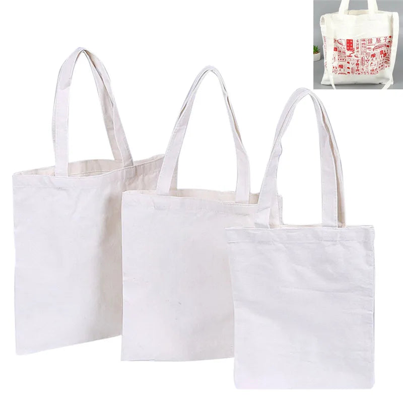 Creamy White/Natural Canvas Shopper Bag Large-capacity