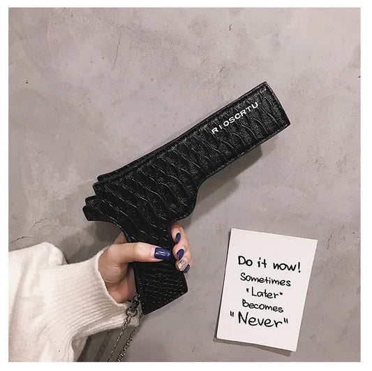 Gun Shape Crossbody Bag Funny Chain Women Shoulder Purse