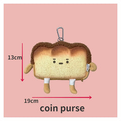 Bread Toast Plush Shoulder Bag Girls Coin Purse Card Holder