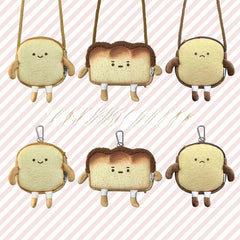 Bread Toast Plush Shoulder Bag Girls Coin Purse Card Holder