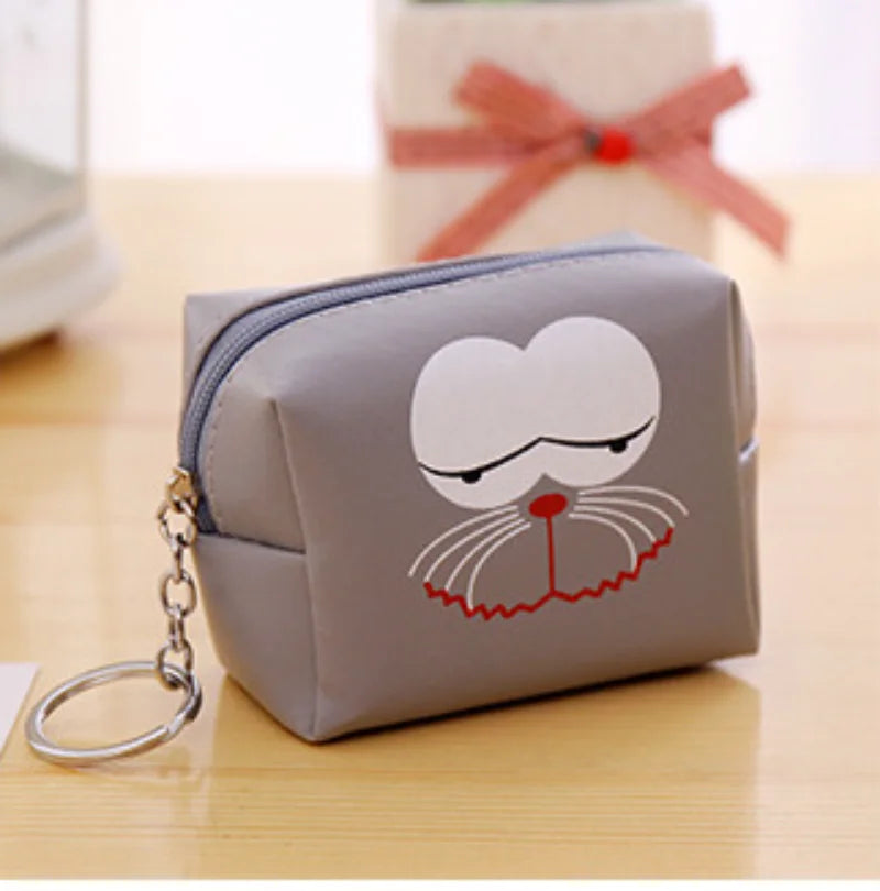 Cute Cartoon Wallet PU Leather Coin Key Bag Female Handbag Zipper Zero Wallets